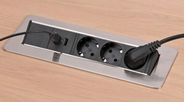EU Product - Tischsteckdosenleiste  Indesk Power 3x 2xUSB thumbnail