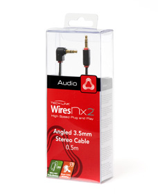 Right Angled 3.5mm Stereo cable 50cm thumbnail