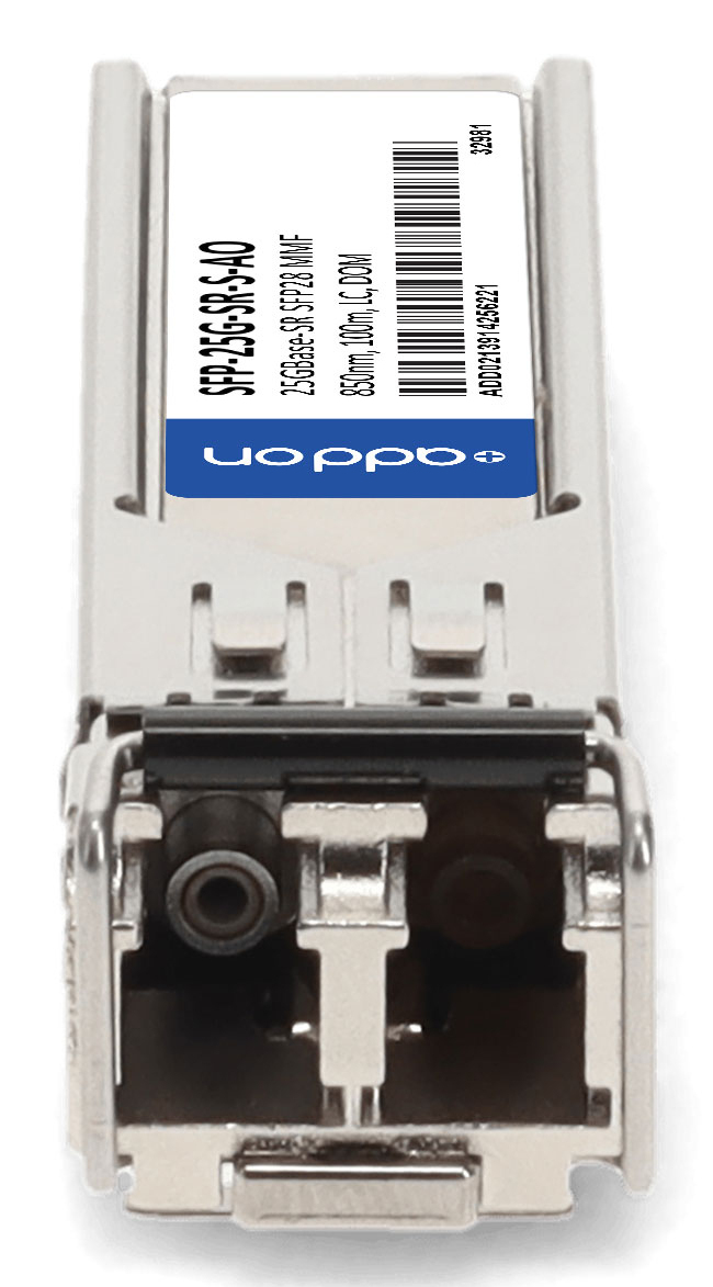 AddOn - SFP28 transceiver module (equivalent to: Cisco SFP-25G-SR-S) - 25GbE - 25GBase-SR - LC multi-mode - up to 100 m - 850 nm - TAA Compliant thumbnail