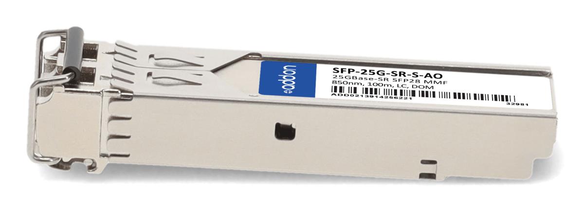 AddOn - SFP28 transceiver module (equivalent to: Cisco SFP-25G-SR-S) - 25GbE - 25GBase-SR - LC multi-mode - up to 100 m - 850 nm - TAA Compliant thumbnail