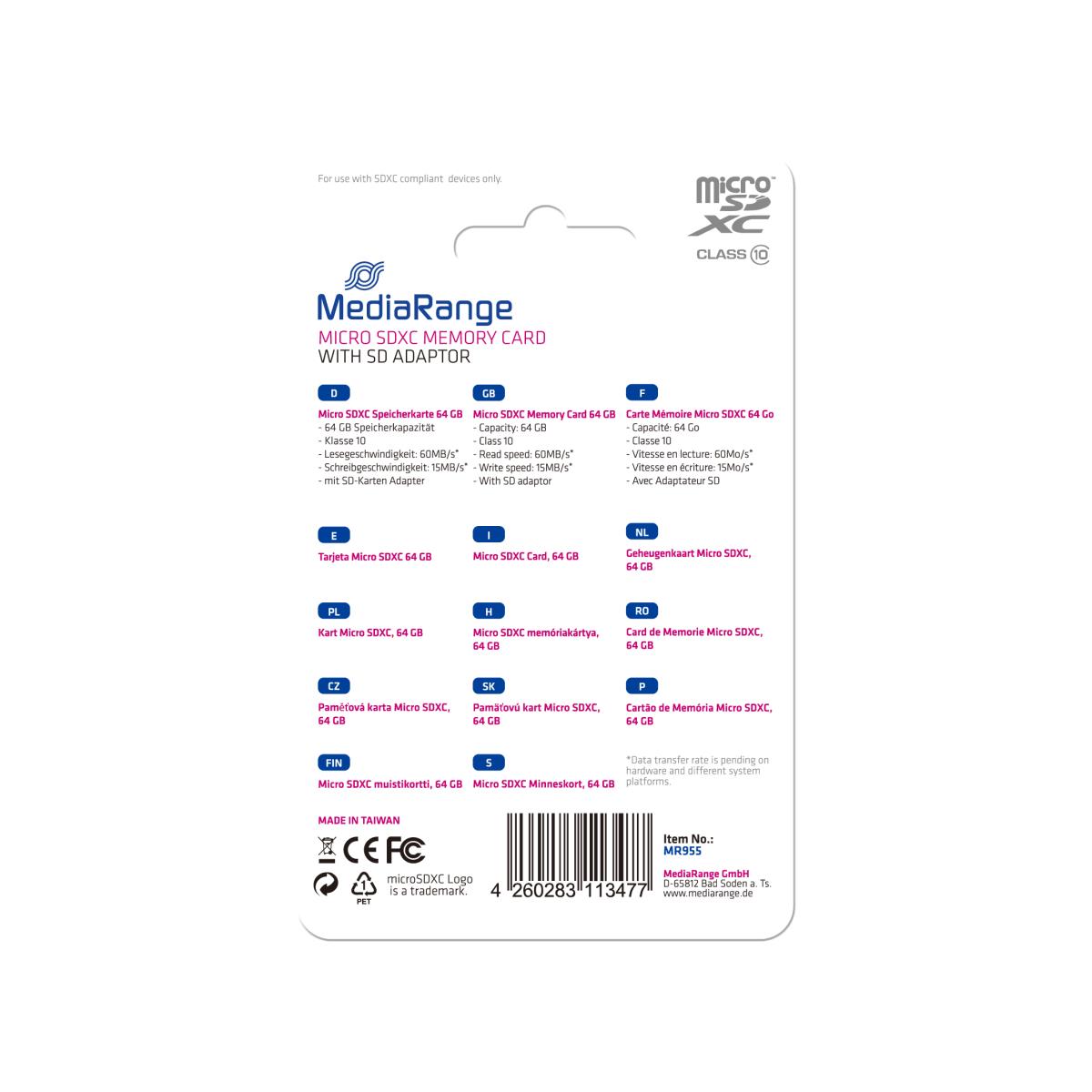 EU Product - SD MicroSD Card 64GB SD CL.10 inkl. Adapter thumbnail