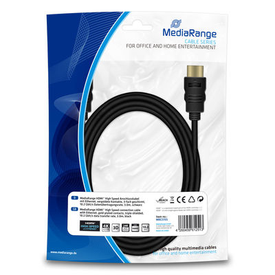 EU Product - HDMI-Kabel 1.4 Gold Connector,3m,black,Ethernet thumbnail