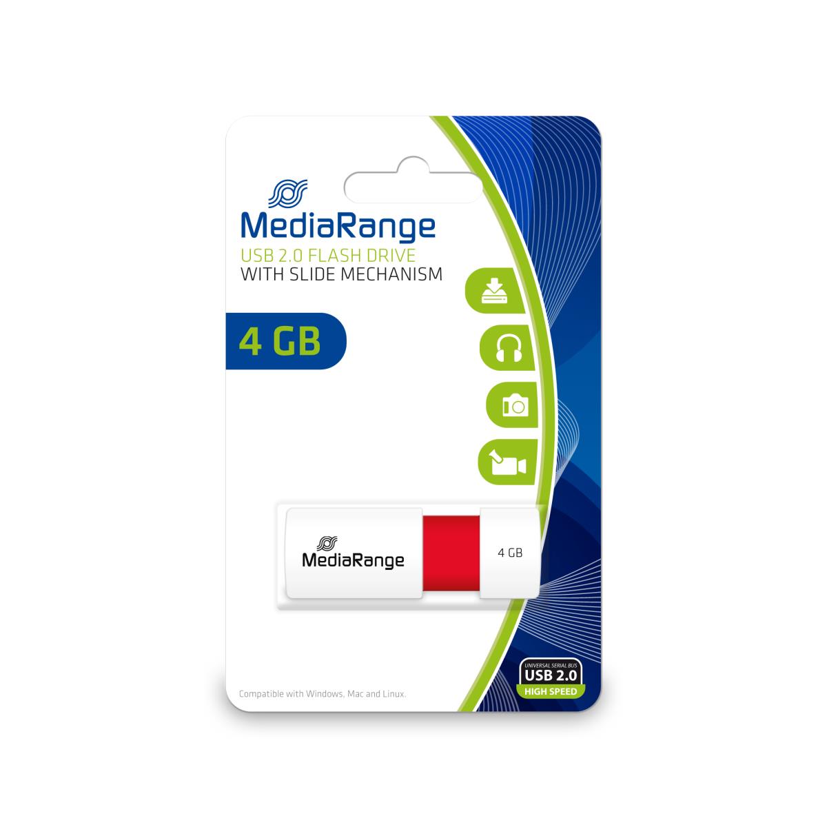 EU Product - USB-Stick  4GB USB 2.0 Slider red thumbnail