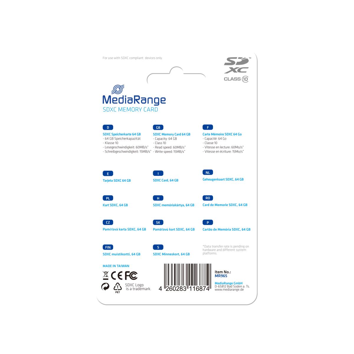 EU Product - SD Card 64GB SDXC CL.10 thumbnail