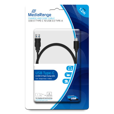 EU Product - Lade- & Datenkabel USB 3.0 auf USB Type-C 1.2m sw thumbnail