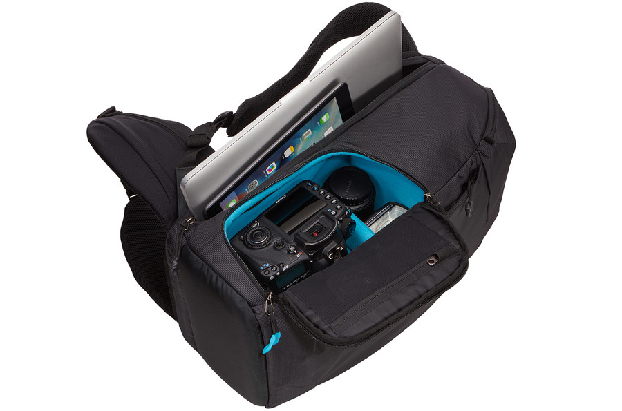 Camera-lens-tripod-tablet Backpack Black 15.6in thumbnail