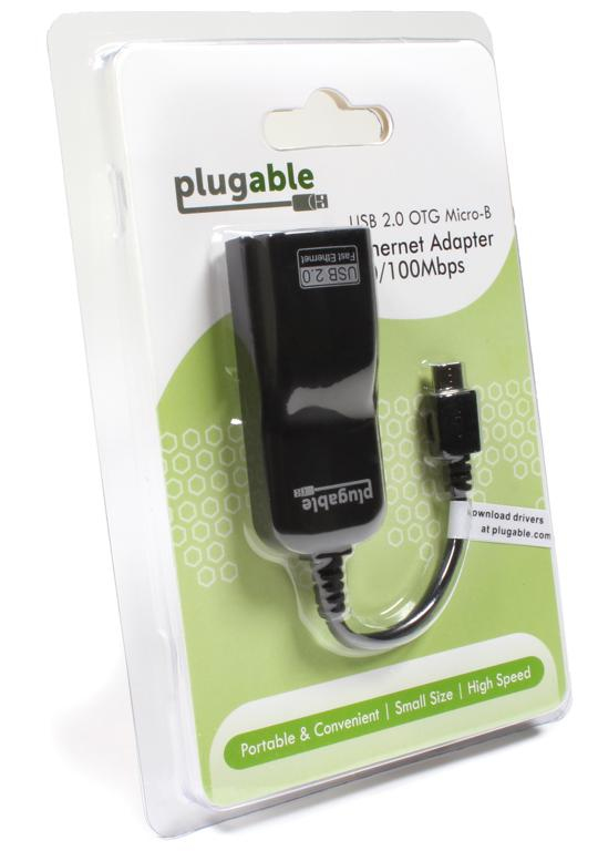 Plugable Technologies USB 2.0 OTG Micro-B to 100Mbps Fast Ethernet Adapter Compatible with Windows T thumbnail