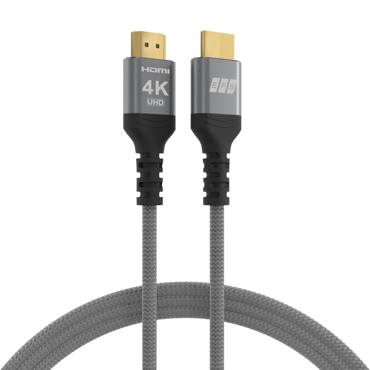 EU Product - HDMI Kabel High-Speed m. Ethernet 4K60Hz 1.00m grau thumbnail