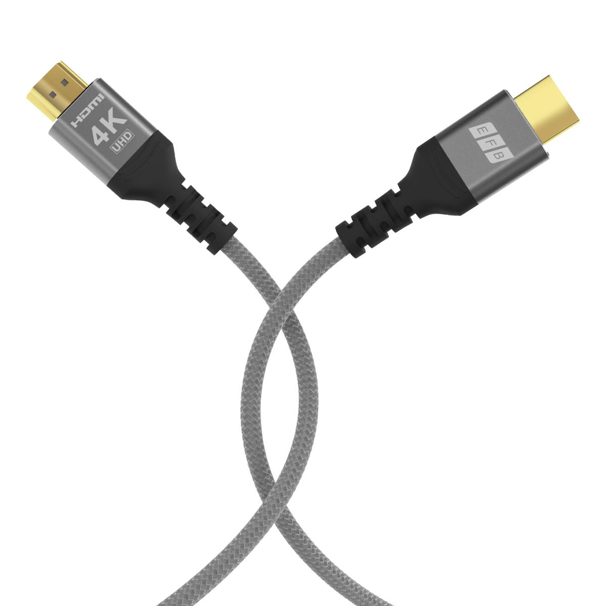 EU Product - HDMI Kabel High-Speed m. Ethernet 4K60Hz 1.00m grau thumbnail