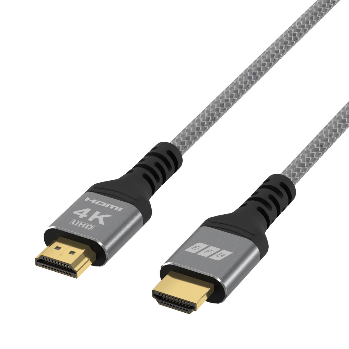EU Product - HDMI Kabel High-Speed m. Ethernet 4K60Hz 1.00m grau thumbnail