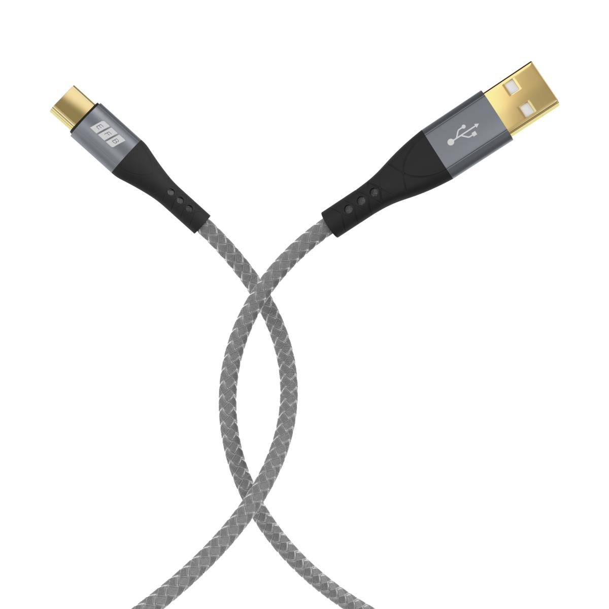 EU Product - USB-A auf USB-C Kabelset 60W QC 3A 0,5+1+2+3m grau thumbnail