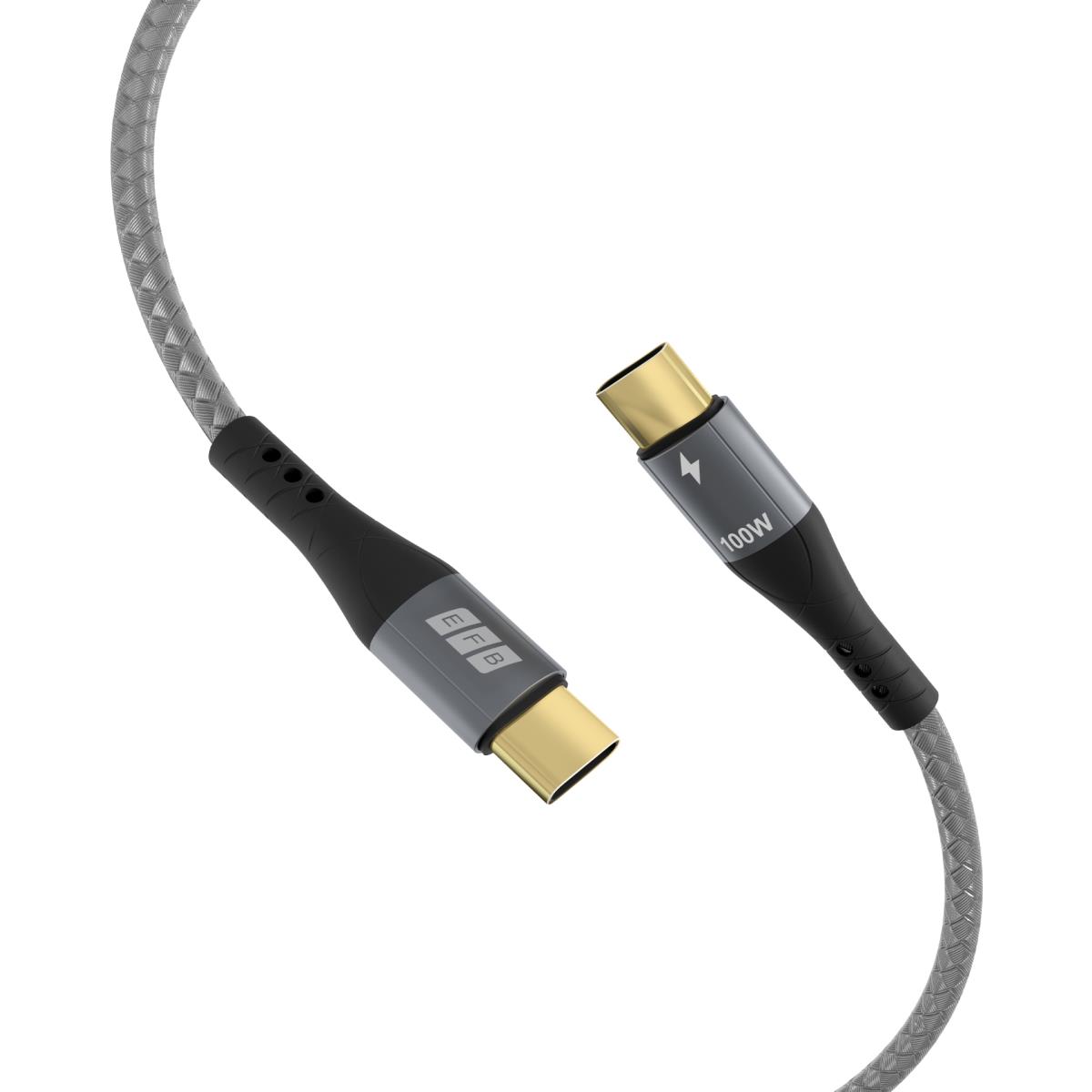 EU Product - USB-C Kabel 100W PD 3.0 5A E-Marker Chip 0,5m grau thumbnail