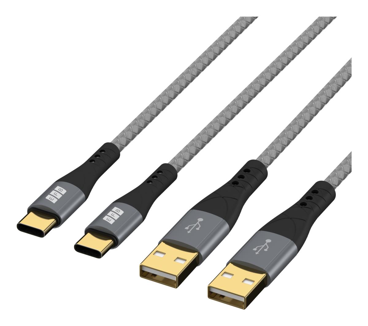 EU Product - USB-A auf USB-C Kabelset 60W QC 3A 2x2m thumbnail