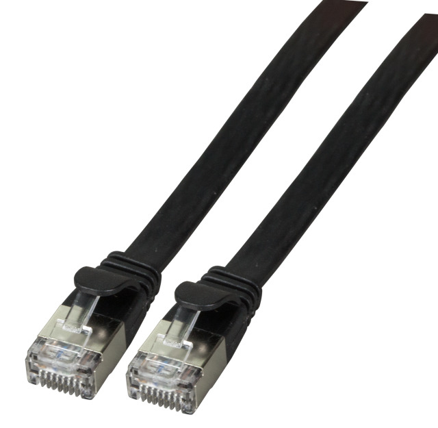 EU Product - RJ45 Flachpatchkabel U/FTP Cat.6A PVC  1.50m schwarz thumbnail