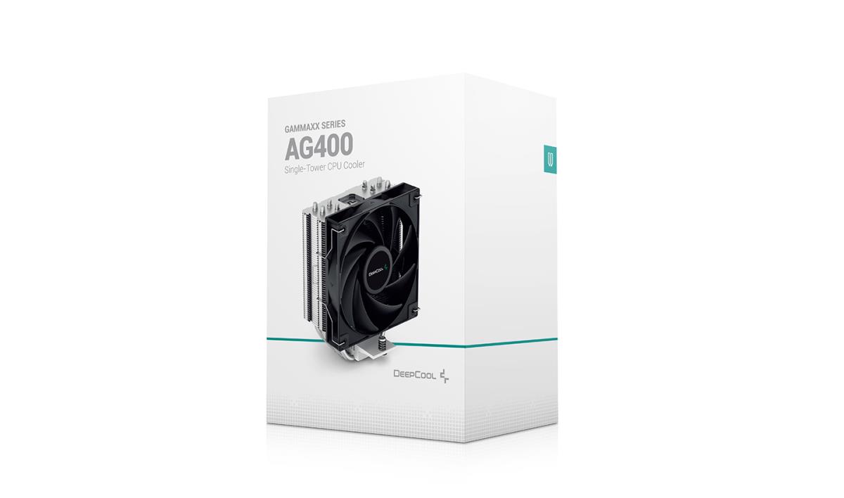 AG400 Fan CPU Cooler, Universal Socket, High Efficiency 120mm PWM Cooling Black Fan, 2000RPM, 4 Heat Pipes, 220W Heat Dissipation Power, Unique Matrix Fin Design, Intel LGA 1700 Bracket Included thumbnail