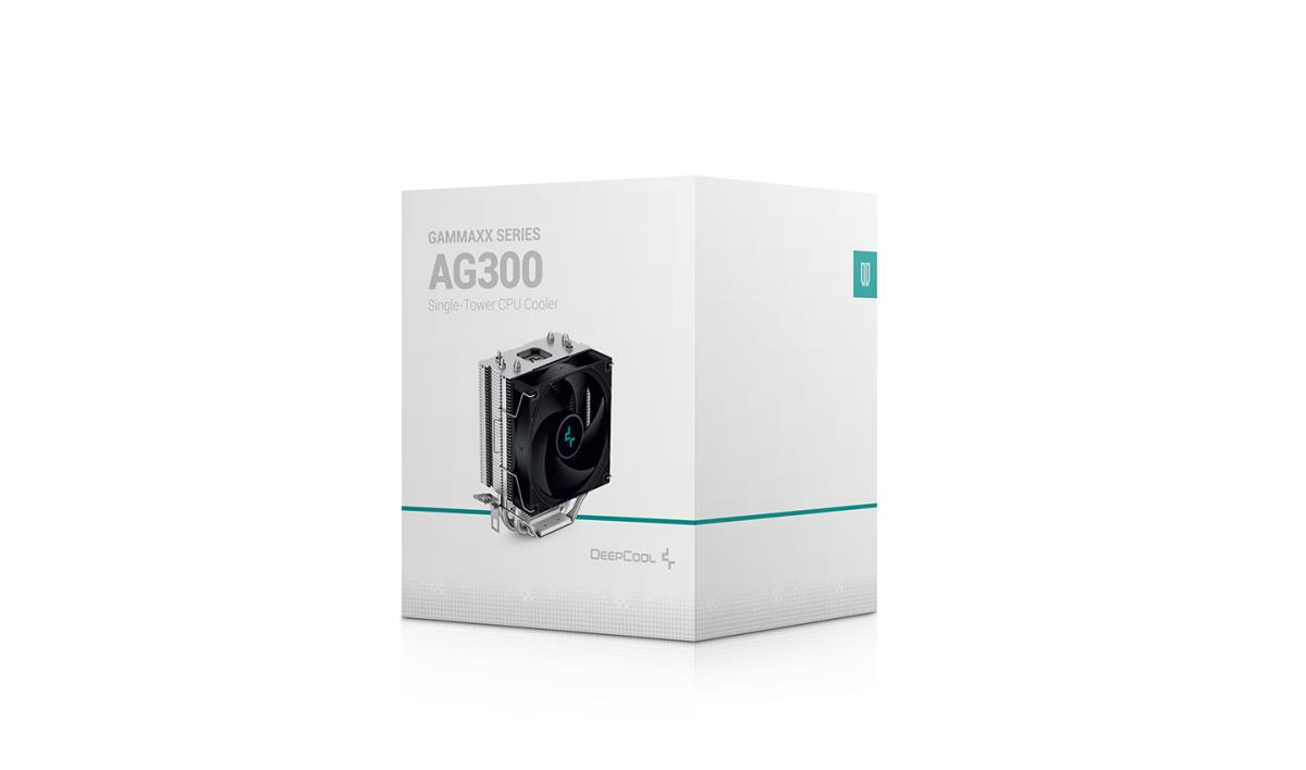 AG300 Fan CPU Cooler, Universal Socket, Efficient 92mm PWM Cooling Black Fan, 3050RPM, 3 Heat Pipes, 150W Heat Dissipation Power, Unique Matrix Fin Design, Intel LGA 1700 Bracket Included thumbnail