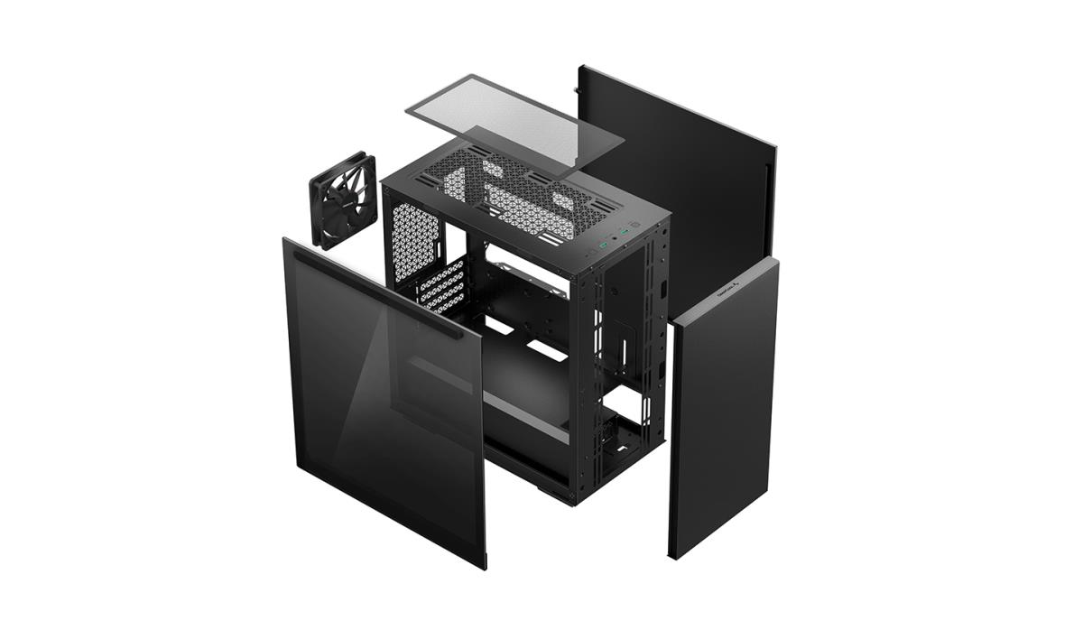 MACUBE 110 Case, Home & Business, Black, Micro Tower, 2 x USB 3.0, Tempered Glass Side Window Panel, Micro ATX, Mini-ITX thumbnail