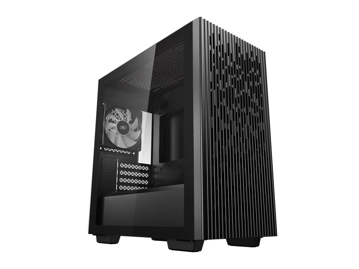 MATREXX 40 3FS Case, Gaming, Black, Micro Tower, 1 x USB 3.0 / 1 x USB 2.0, Tempered Glass Side Window Panel, Mesh Front Panel for Optimized Airflow, Tri-Colour LED Fans, Micro ATX, Mini-ITX thumbnail