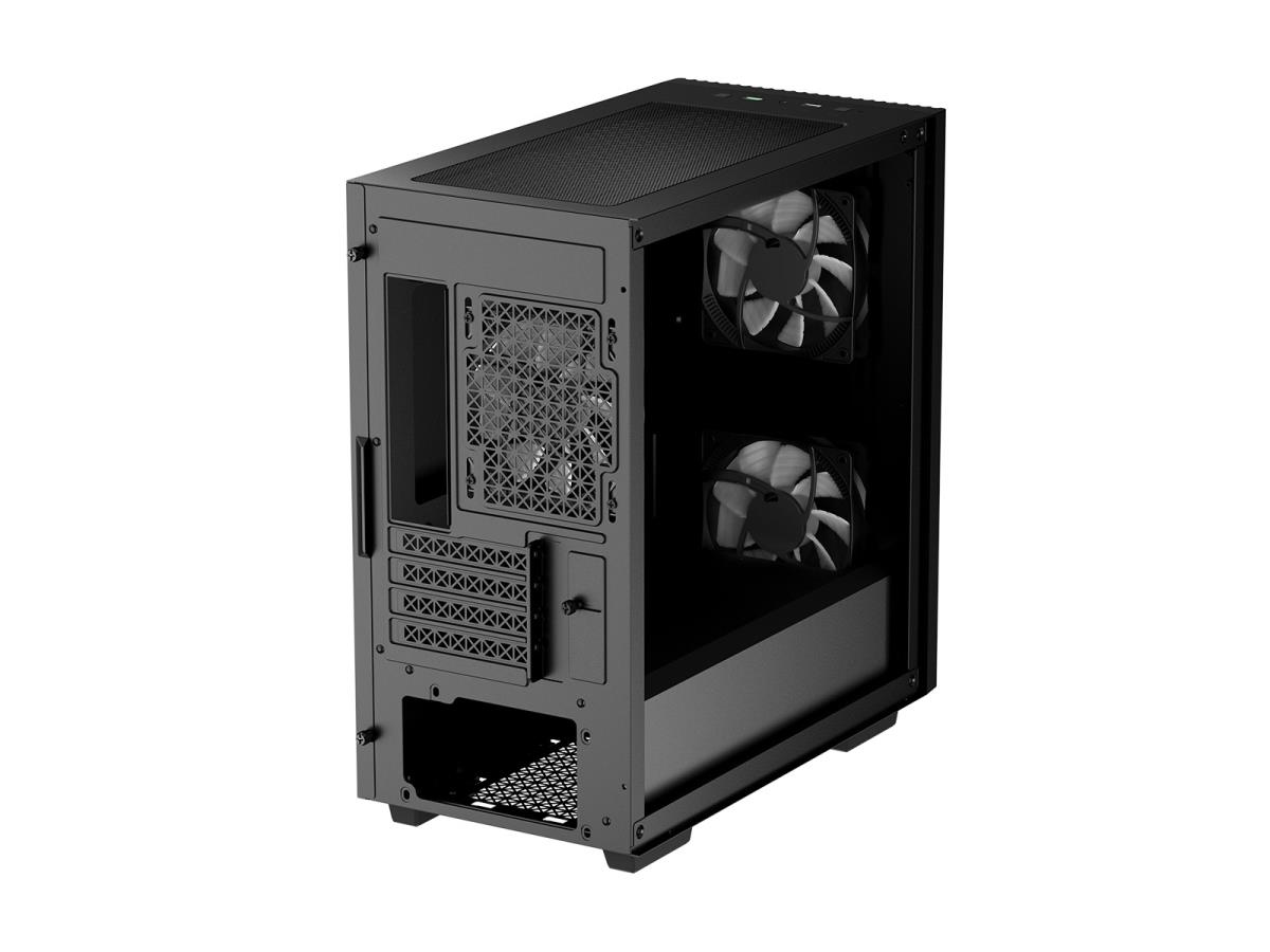 MATREXX 40 3FS Case, Gaming, Black, Micro Tower, 1 x USB 3.0 / 1 x USB 2.0, Tempered Glass Side Window Panel, Mesh Front Panel for Optimized Airflow, Tri-Colour LED Fans, Micro ATX, Mini-ITX thumbnail