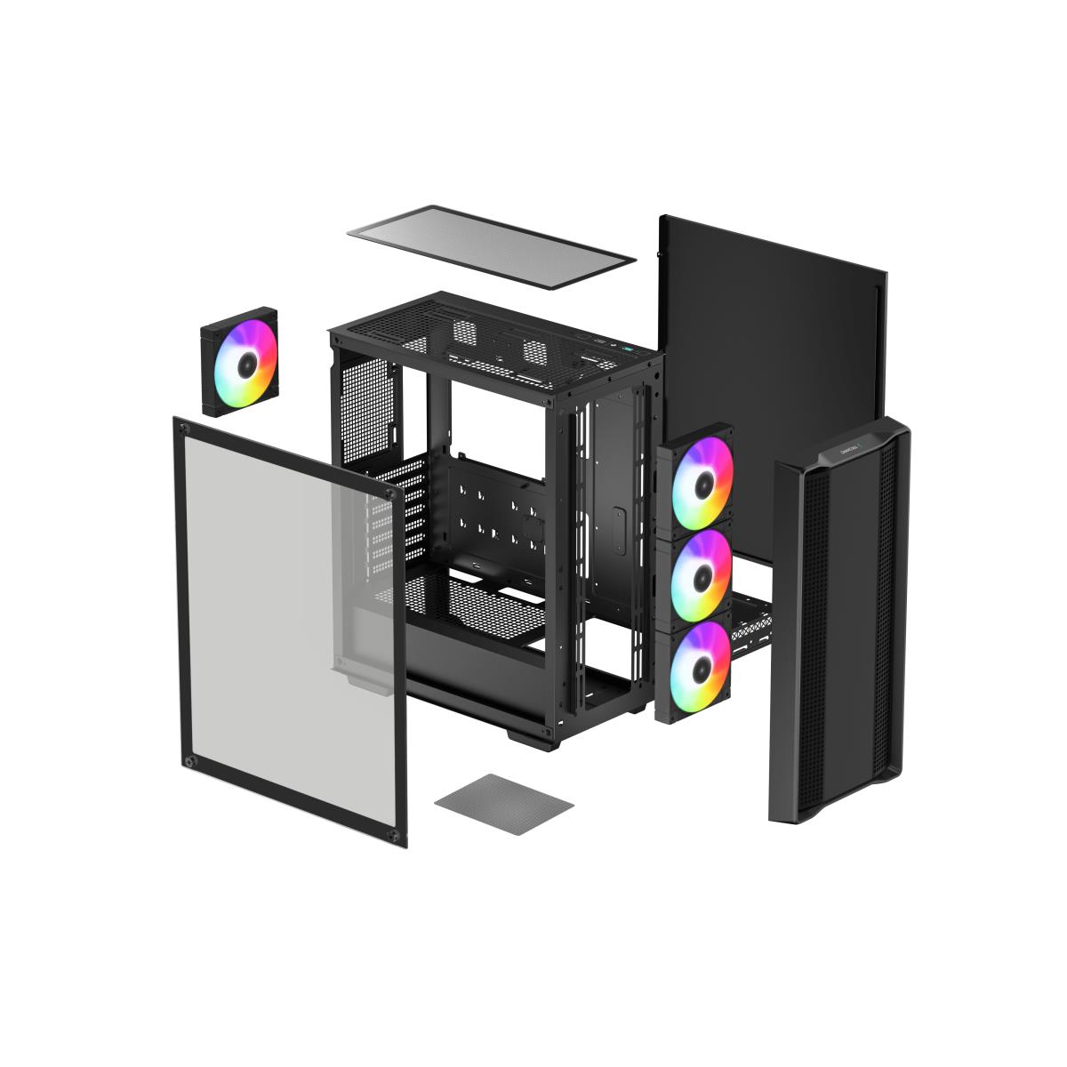 CC560 ARGB V2 Case, Gaming, Black, Mid Tower, 1 x USB 3.0 / 1 x USB 2.0, Tempered Glass Side Window Panel, Abundant Airflow Performance, Addressable RGB LED Fans, ATX, Micro ATX, Mini-ITX thumbnail