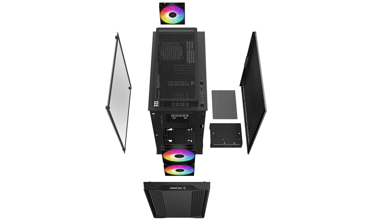 CC360 ARGB, Black, Mini Tower Chassis w/ Tempered Glass Window, 3x 120mm ARGB Fans, USB 3.0, mATX/mITX thumbnail