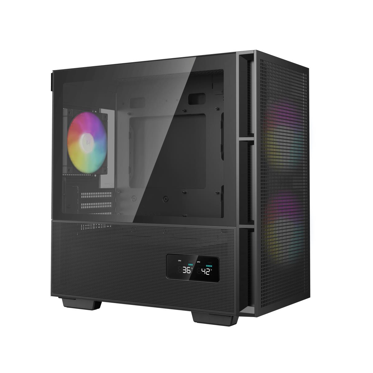 CH360 Digital Gaming Case Black Mid Tower with Tempered Glass Side Window Panel, Advanced Cooling, USB 3.0/USB-C Ports, Pre-Installed Fans, Micro ATX/Mini-ITX thumbnail
