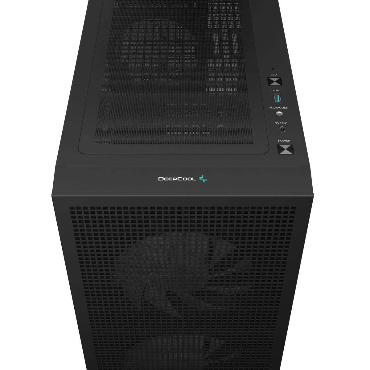 CH360 Digital Gaming Case Black Mid Tower with Tempered Glass Side Window Panel, Advanced Cooling, USB 3.0/USB-C Ports, Pre-Installed Fans, Micro ATX/Mini-ITX thumbnail