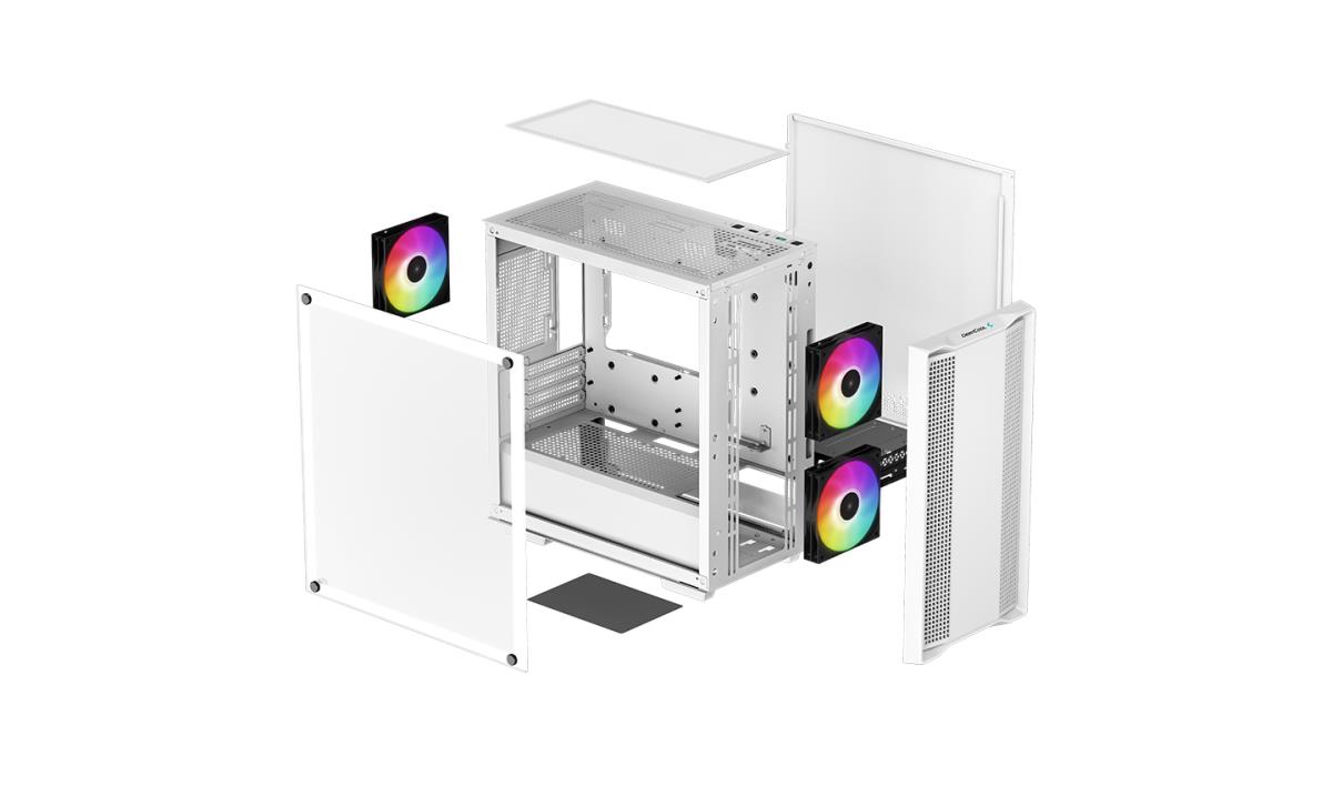 CC360 ARGB WH, White, Mini Tower Chassis w/ Tempered Glass Window, 3x 120mm ARGB Fans, USB 3.0, mATX/mITX thumbnail