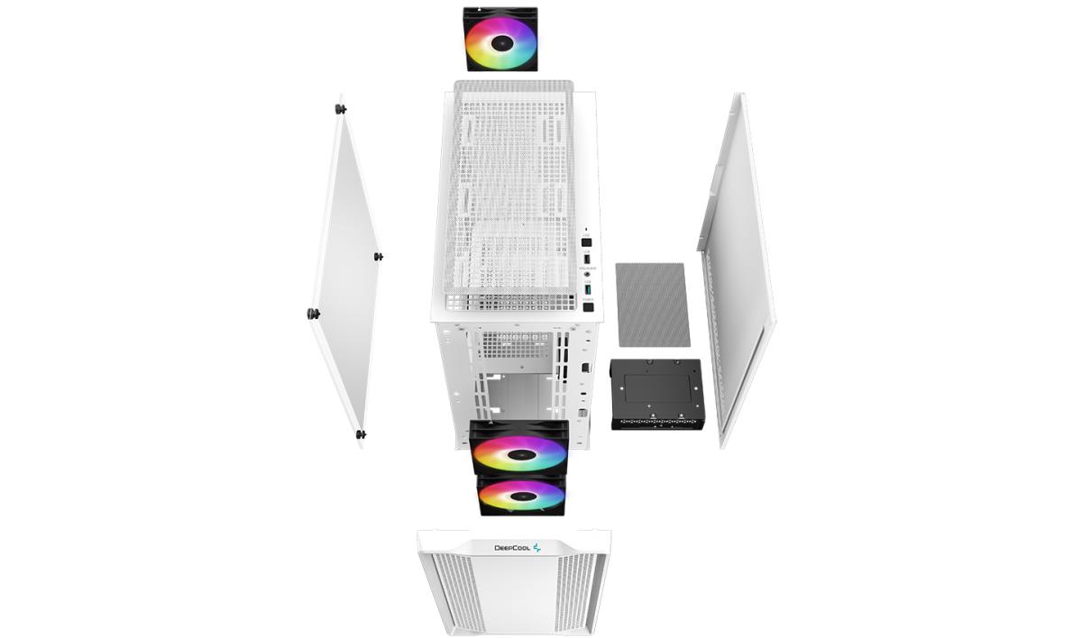 CC360 ARGB WH, White, Mini Tower Chassis w/ Tempered Glass Window, 3x 120mm ARGB Fans, USB 3.0, mATX/mITX thumbnail