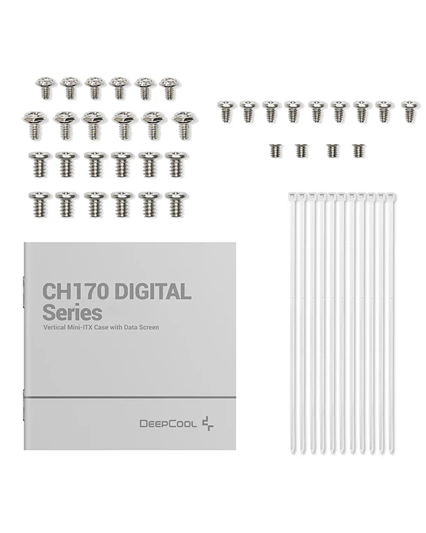 CH170 Digital White Mini-ITX Case - High Airflow, Supports Water Cooling, Ultra-Quiet Operation, Compact Design for Efficient Space Management thumbnail