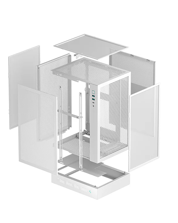 CH170 Digital White Mini-ITX Case - High Airflow, Supports Water Cooling, Ultra-Quiet Operation, Compact Design for Efficient Space Management thumbnail