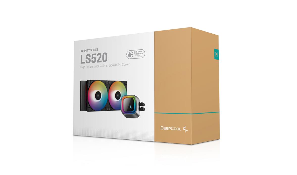 LS520 Premium AiO Liquid CPU Cooler, Universal Socket, 240mm Radiator, PWM 2250RPM Cooling Fans, Addressable RGB LED Lighting, Fully Customizable Infinity Mirror Cap Design, Black Version thumbnail