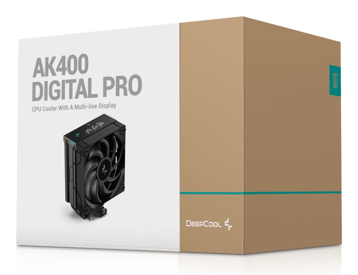 AK400 Digital Pro CPU Air Cooler, ARGB Fan & Digital Display, 120mm PWM Fan, 4 Copper Heatpipes, Quiet Operation, Intel & AMD Compatible Black thumbnail