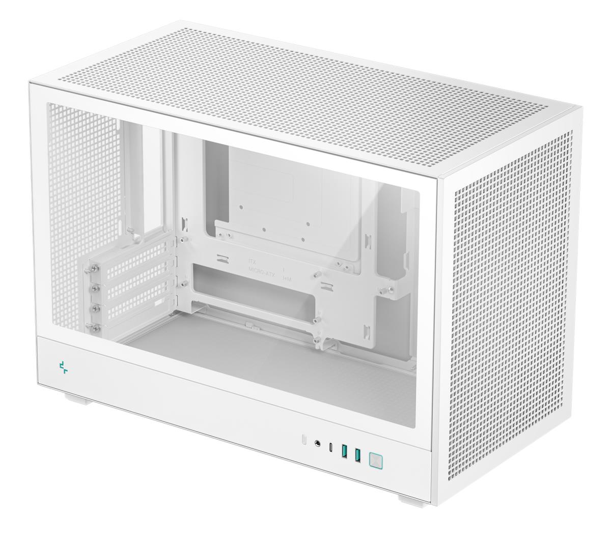 CH260 White Micro-ATX Case, High-Airflow Compact PC Case with Tempered Glass Panel, USB-C Port, Supports 360mm Radiator, ATX PSU, Black thumbnail