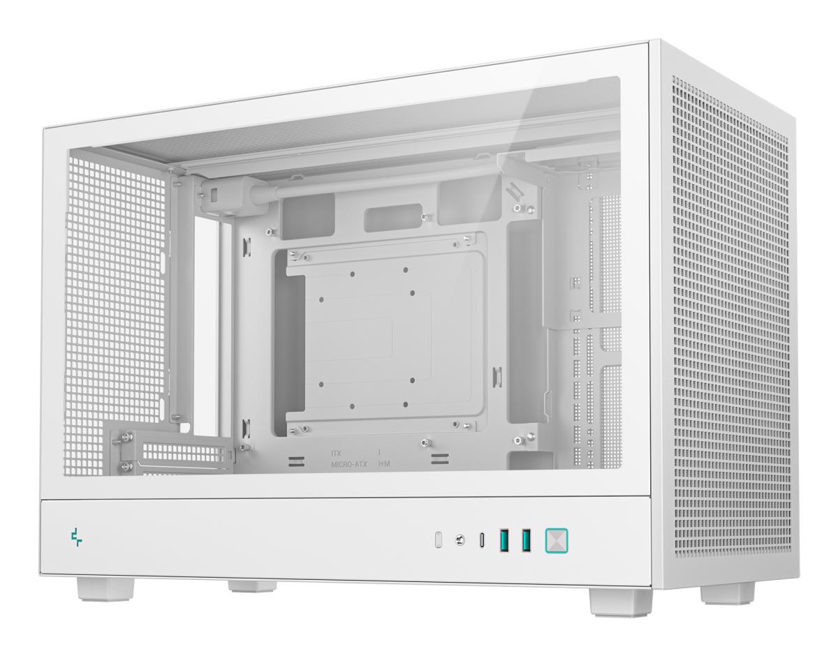 CH260 White Micro-ATX Case, High-Airflow Compact PC Case with Tempered Glass Panel, USB-C Port, Supports 360mm Radiator, ATX PSU, Black thumbnail