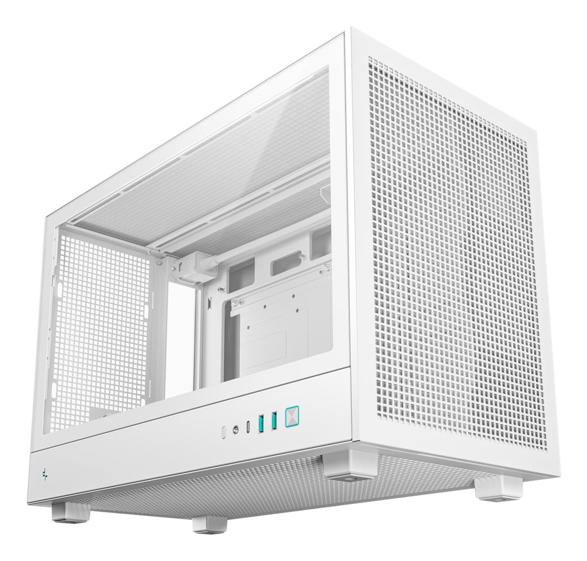 CH260 White Micro-ATX Case, High-Airflow Compact PC Case with Tempered Glass Panel, USB-C Port, Supports 360mm Radiator, ATX PSU, Black thumbnail