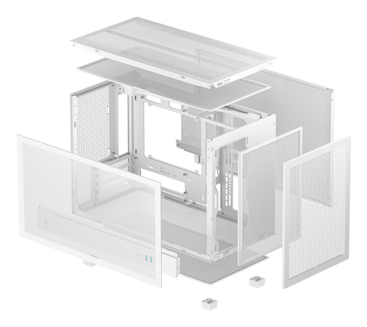 CH260 White Micro-ATX Case, High-Airflow Compact PC Case with Tempered Glass Panel, USB-C Port, Supports 360mm Radiator, ATX PSU, Black thumbnail