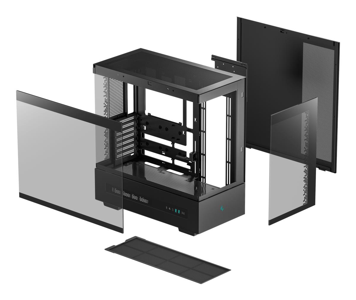 CH690 Digital ATX Mid-Tower Case, High-Airflow PC Case with Semi-Glass Panel, USB-C Port, Support for 420mm Radiator, 450mm GPU, ATX PSU, Black thumbnail