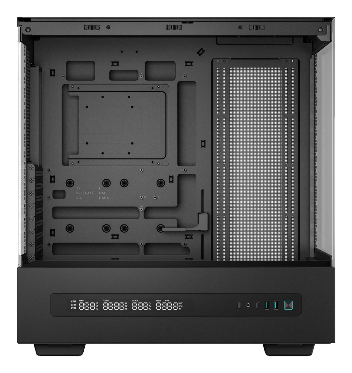 CH690 Digital ATX Mid-Tower Case, High-Airflow PC Case with Semi-Glass Panel, USB-C Port, Support for 420mm Radiator, 450mm GPU, ATX PSU, Black thumbnail