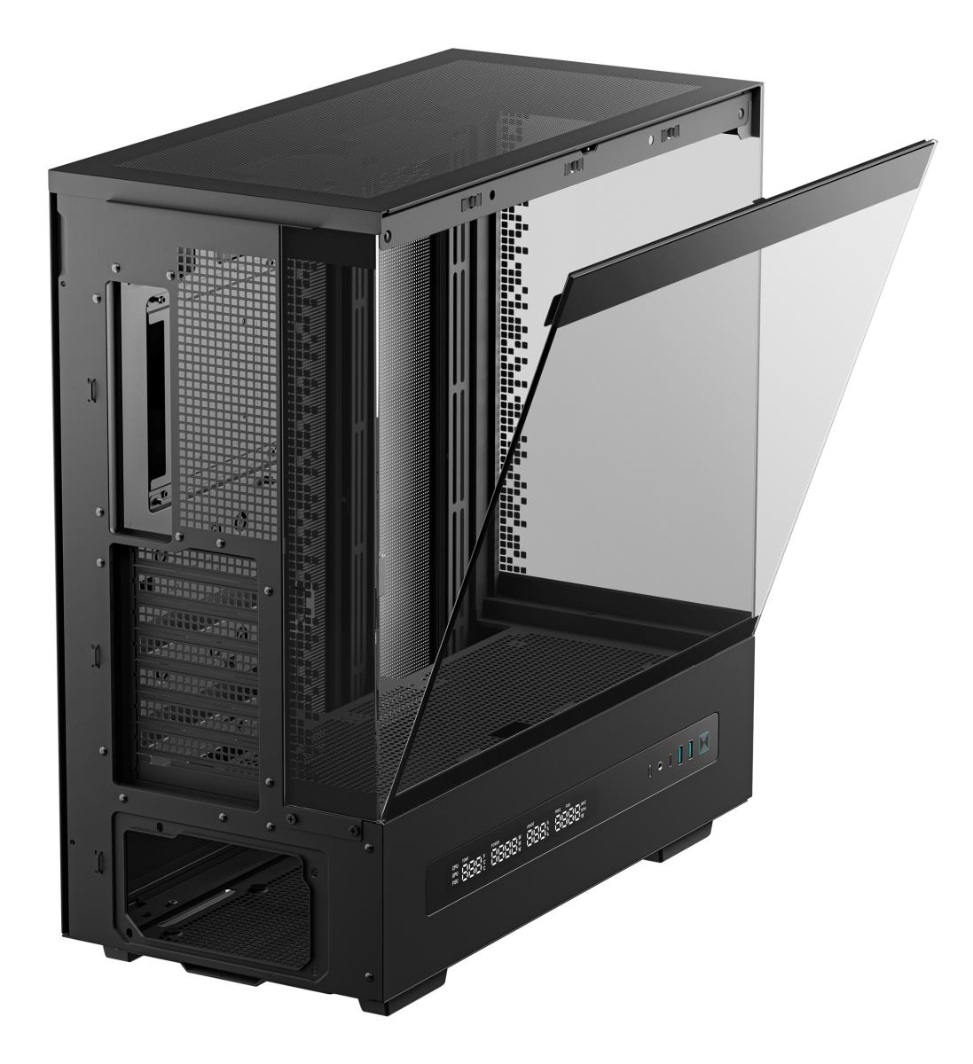 CH690 Digital ATX Mid-Tower Case, High-Airflow PC Case with Semi-Glass Panel, USB-C Port, Support for 420mm Radiator, 450mm GPU, ATX PSU, Black thumbnail