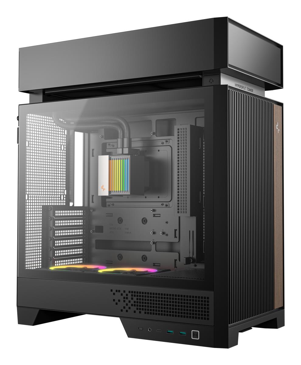 CL6600 ARGB Modular Split-Chamber Mid-Tower ATX Case, Tempered Glass Panels,  Pre-installed 360mm ARGB Liquid Cooler, 2 x FL12R  SE ARGB Fans, USB 3.0, Mini-ITX/Mico-ATX/ATX, Black thumbnail