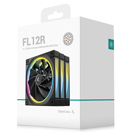 FL12 120mm PWM 3 Pack Reverse Fan - High Performance, Low Noise, Fluid Dynamic Bearing, 36 ARGB LEDs, 500-2150 RPM, 55 CFM Airflow, 4-Pin PWM Control thumbnail