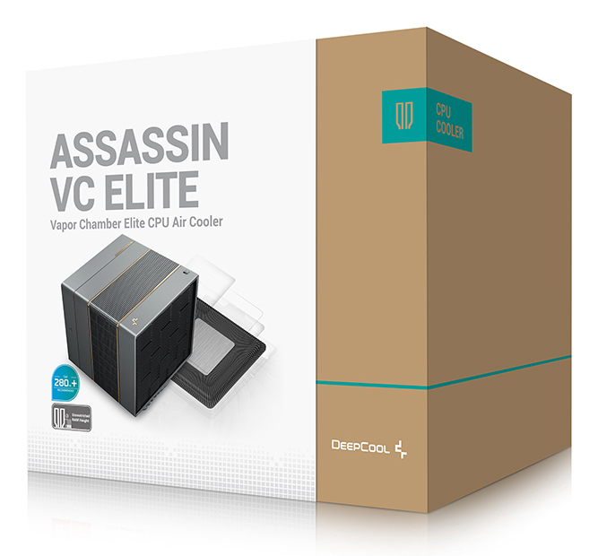 ASSASSIN VC ELITE Black Dual-Tower CPU Cooler  Vapor Chamber Base, 7 Heatpipes, 300W TDP, Quiet Dual Fans (140mm + 120mm), Dual Performance/Quiet Modes, Universal Socket Support thumbnail