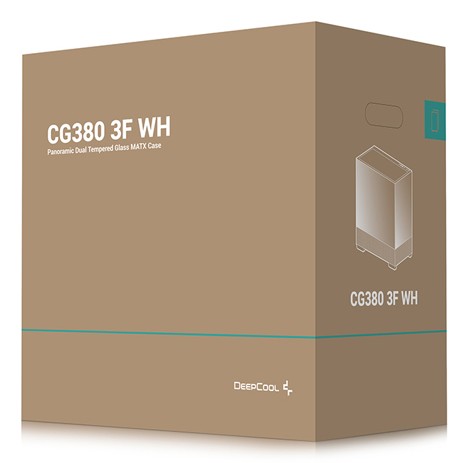 CG380 3F Micro-ATX Gaming Case White  Panoramic Tempered Glass Side Panel, Mesh Airflow Front, 3 Pre-Installed ARGB Fans, USB-C & USB-A Front I/O, Spacious SFF/mATX/ITX Build Support thumbnail