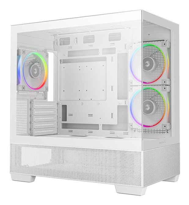 CG380 3F Micro-ATX Gaming Case White  Panoramic Tempered Glass Side Panel, Mesh Airflow Front, 3 Pre-Installed ARGB Fans, USB-C & USB-A Front I/O, Spacious SFF/mATX/ITX Build Support thumbnail