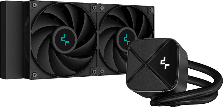 LS520S Zero Dark All In One Liquid CPU Cooler, 240mm Radiator, 2 x 120mm Deepcool Fans, Intel/AMD thumbnail