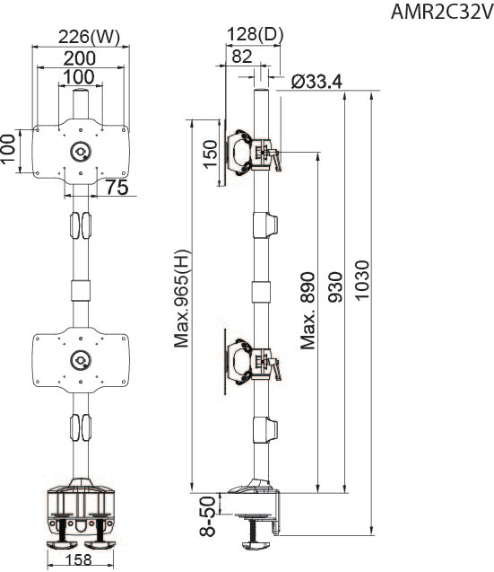 DUAL MONITOR VERTICAL CLAMP thumbnail