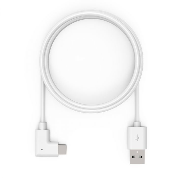 Right Angle Charging Cable - 2.0 USB-A to 90-Degree USB-C Cable 2m - White thumbnail