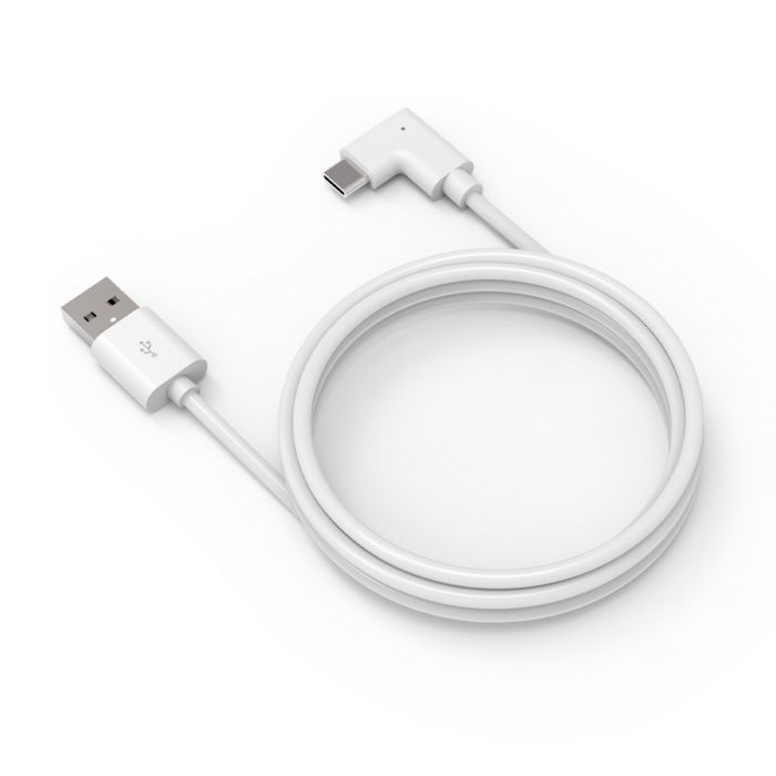 Right Angle Charging Cable - 2.0 USB-A to 90-Degree USB-C Cable 2m - White thumbnail