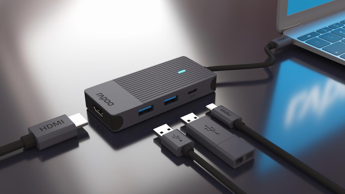 Rapoo UCM-2001 interface cards/adapter HDMI, USB 3.2 Gen 1 (3.1 Gen 1), USB Type-C thumbnail